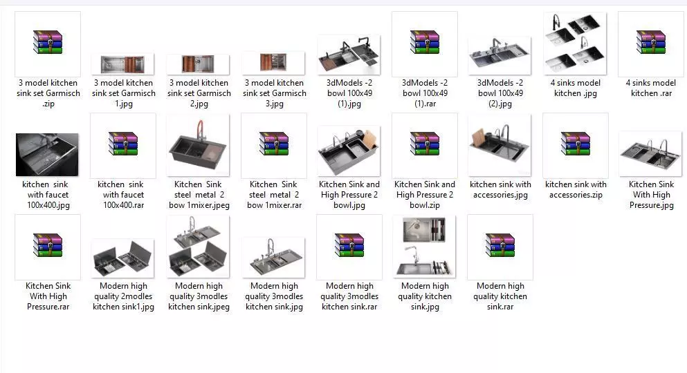 20 Cutting-Edge Kitchen Sink Models 3D model