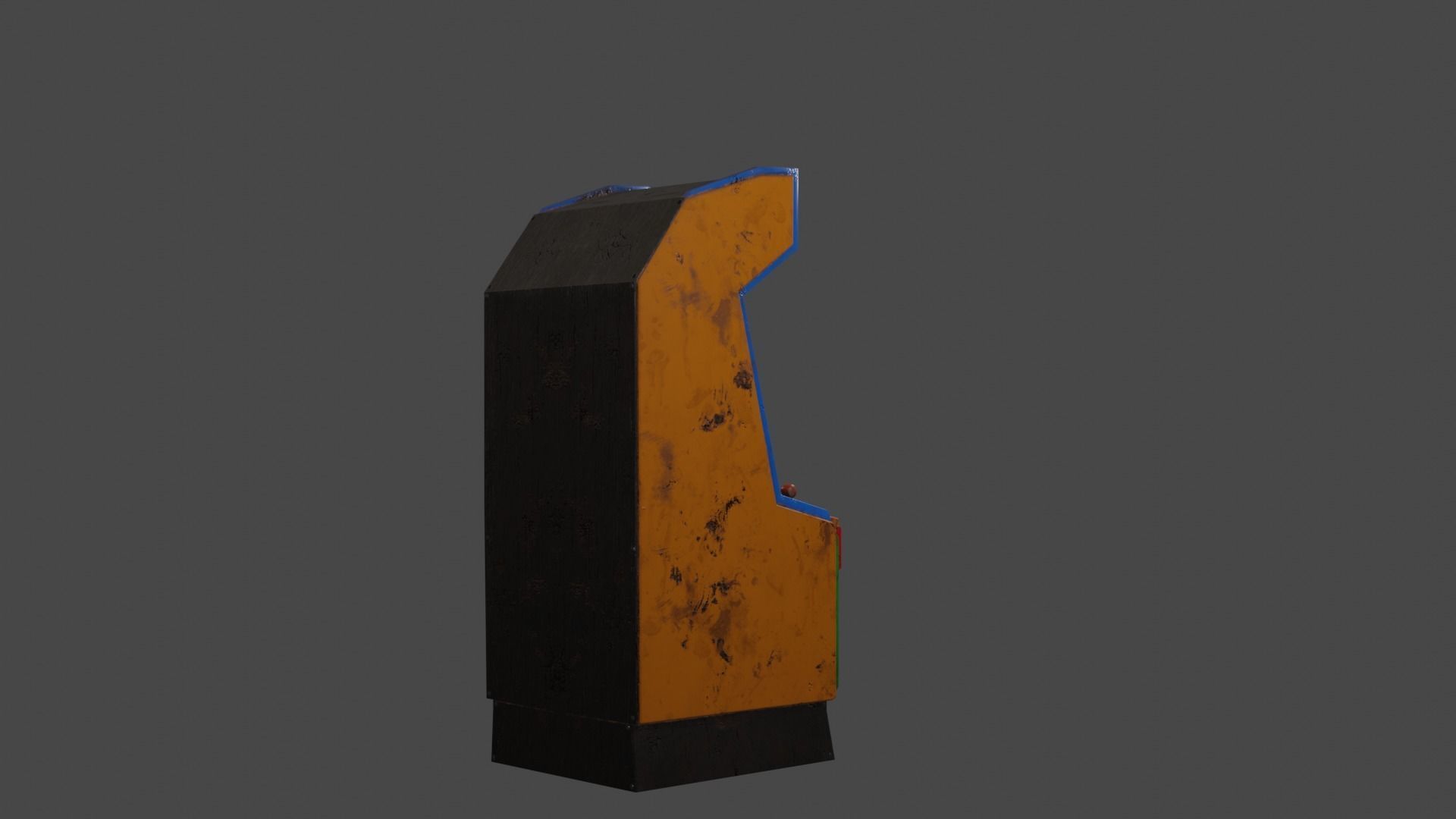 Abandoned Classic Arcade Machine Low-poly 3D model_11