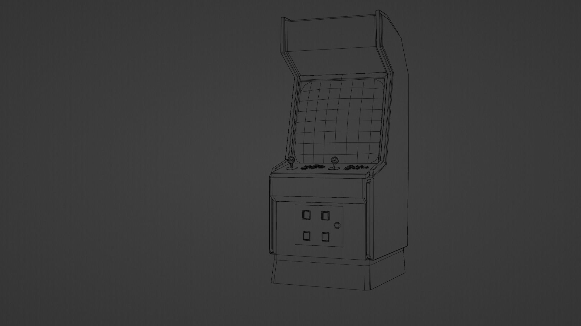Abandoned Classic Arcade Machine Low-poly 3D model_4