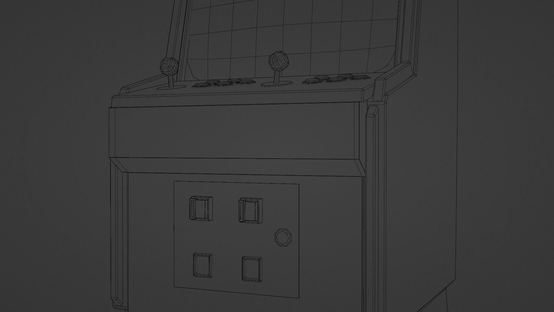 Abandoned Classic Arcade Machine Low-poly 3D model_6