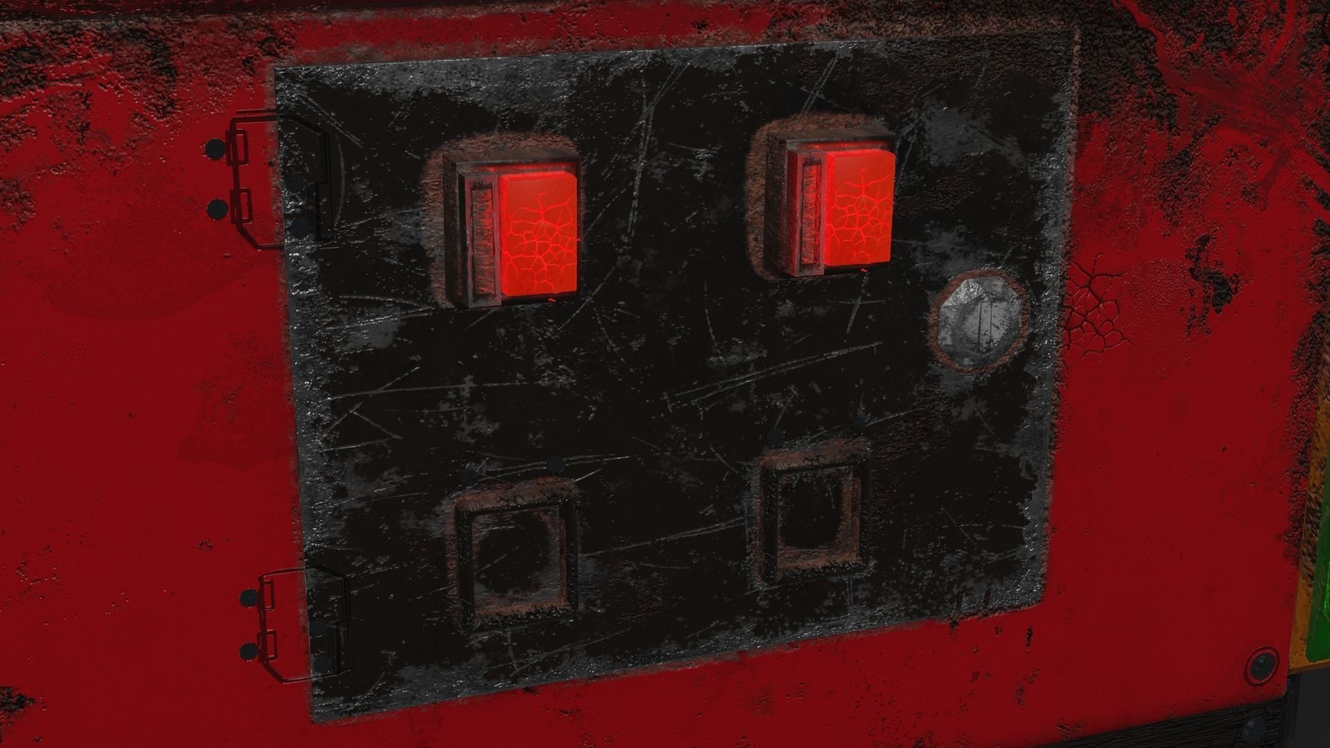 Abandoned Classic Arcade Machine Low-poly 3D model_7