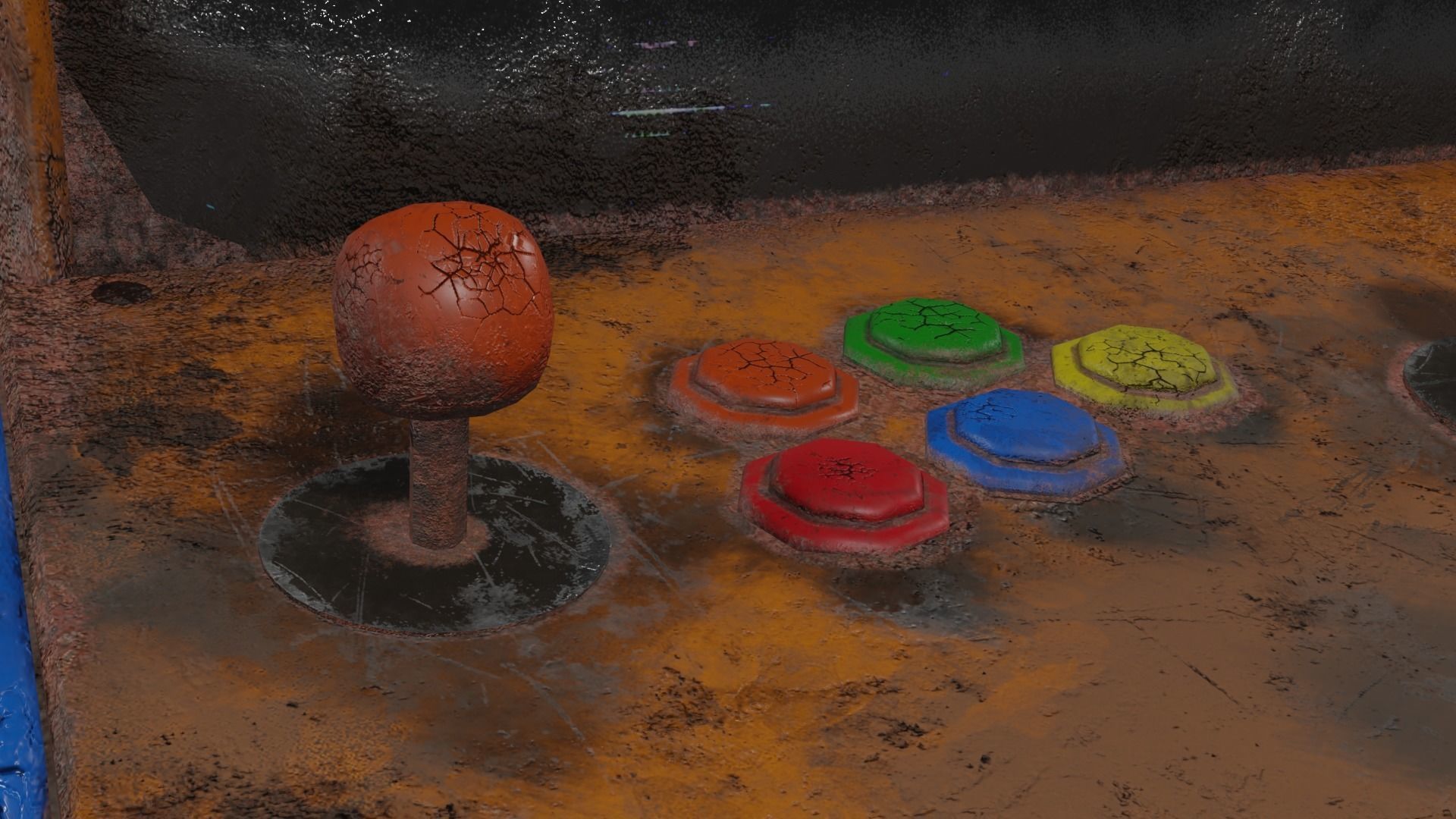 Abandoned Classic Arcade Machine Low-poly 3D model_9