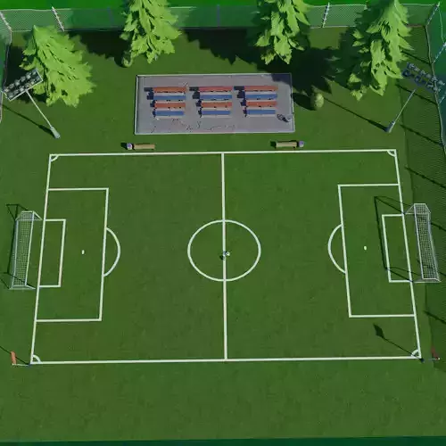 Fortnite Soccer Field Low-poly 3D model