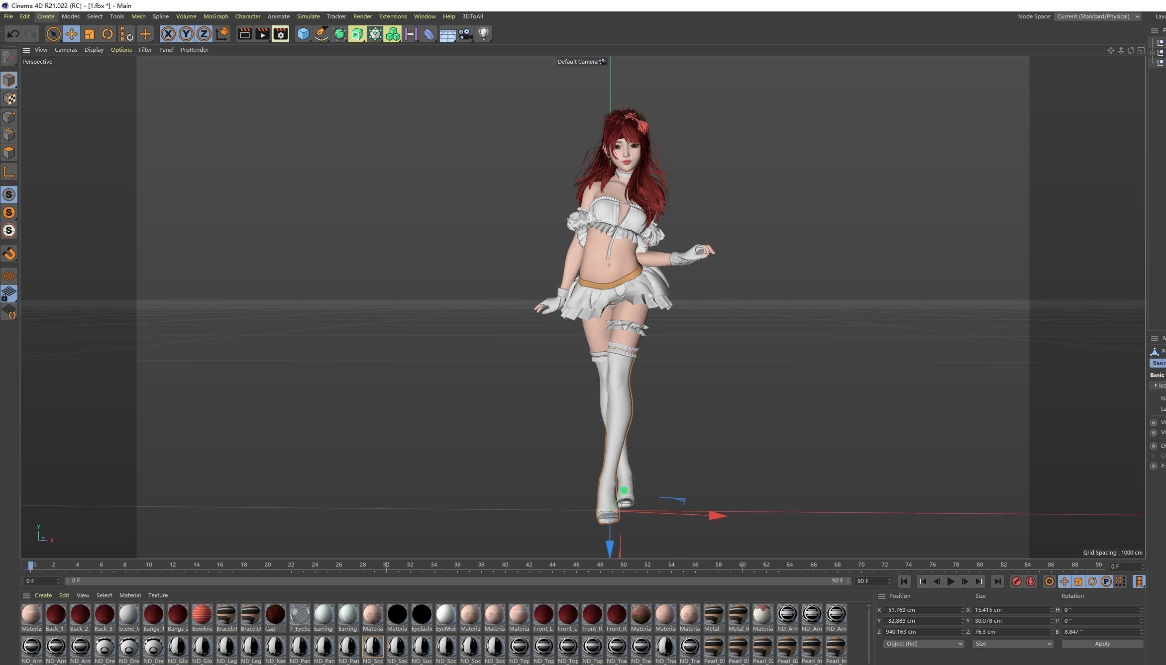 red hair sexy girl in Lace Suit 3D model_7