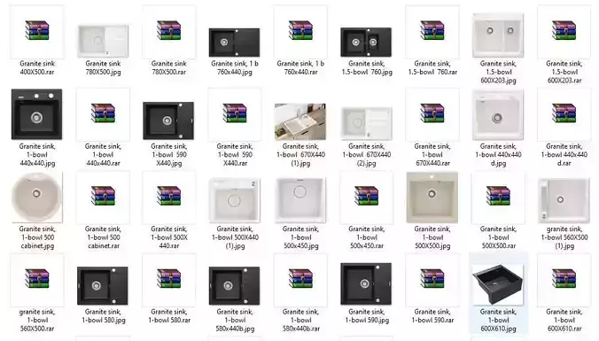  New Collection of Model-Designed Granite Sinks