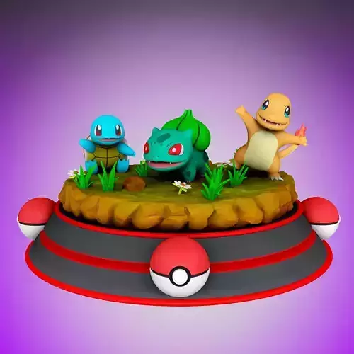 First generation starters - Pokemon 3D print model