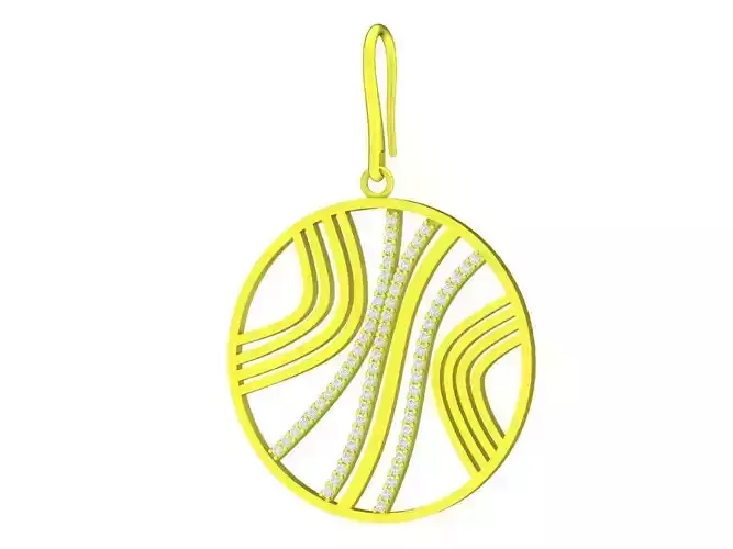 A4714 Diamond Fashion Round Drop Earrings 3D Model 3D print model