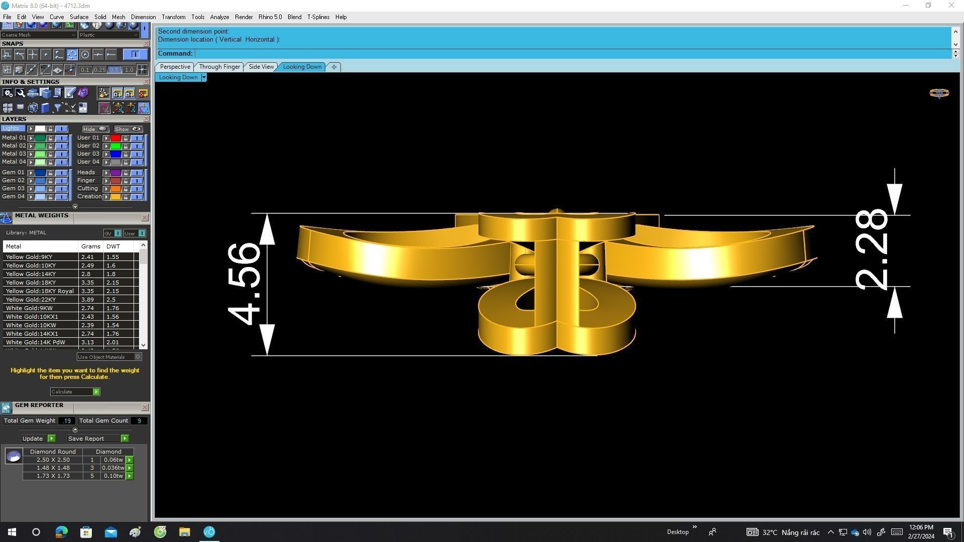 A4712 Diamond Bow Women Pendant 3D Model 3D print model_5