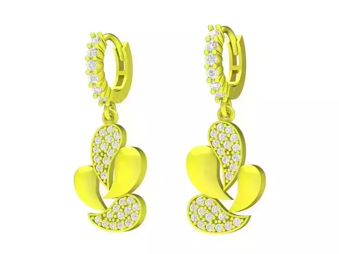 A4652 Diamond Fashion Drop Earrings 3D Model