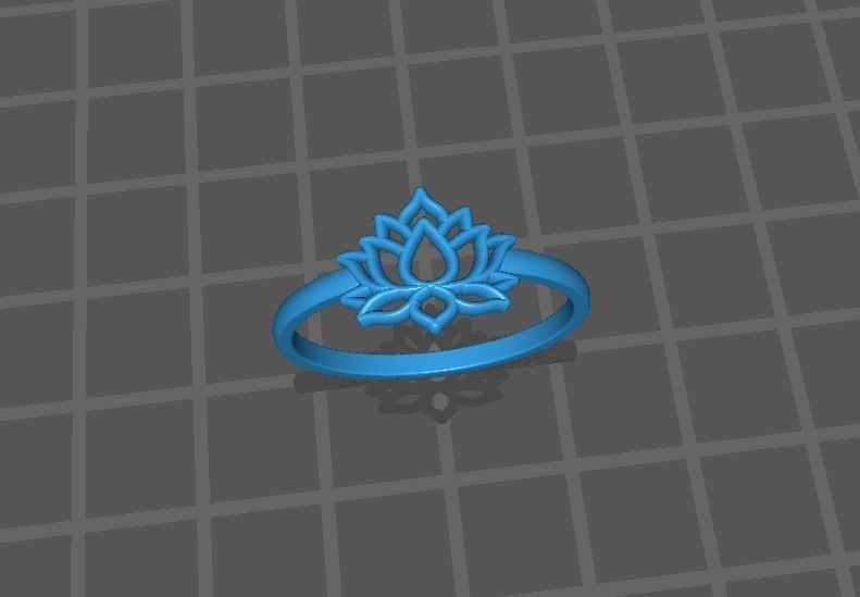Anel Flor de Lotus A1063 3D print model_3