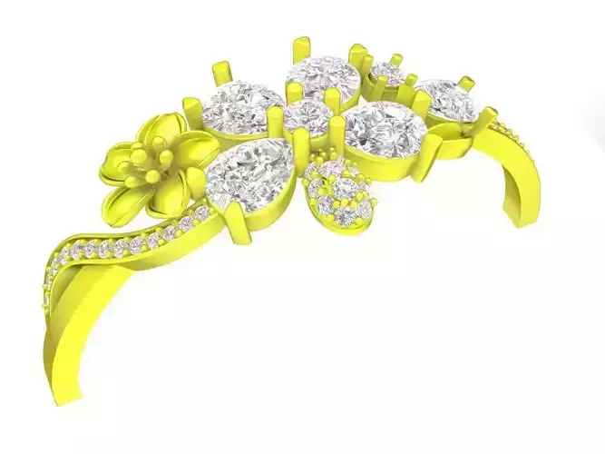 5681 diamond flower bangle 