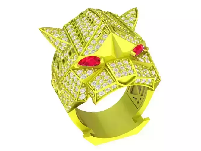5687 luxury diamond panther ring 3D print model