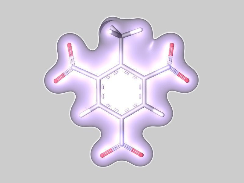 Collection of toluene nitrotoluene and trinitrotoluene TNT 3D model_3