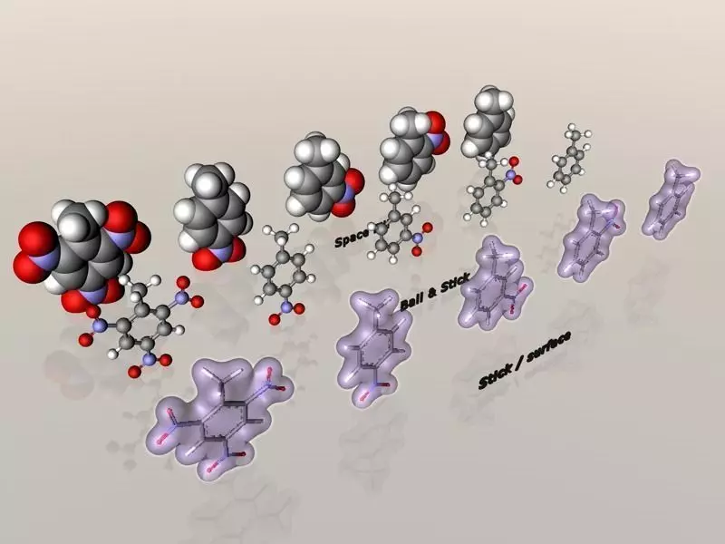 Collection of toluene nitrotoluene and trinitrotoluene TNT 3D model_0