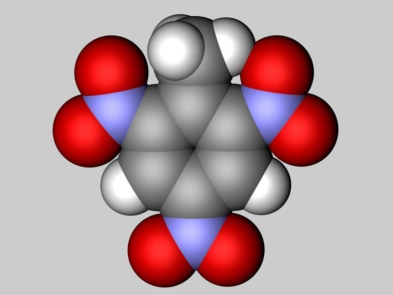 Collection of toluene nitrotoluene and trinitrotoluene TNT 3D model_5