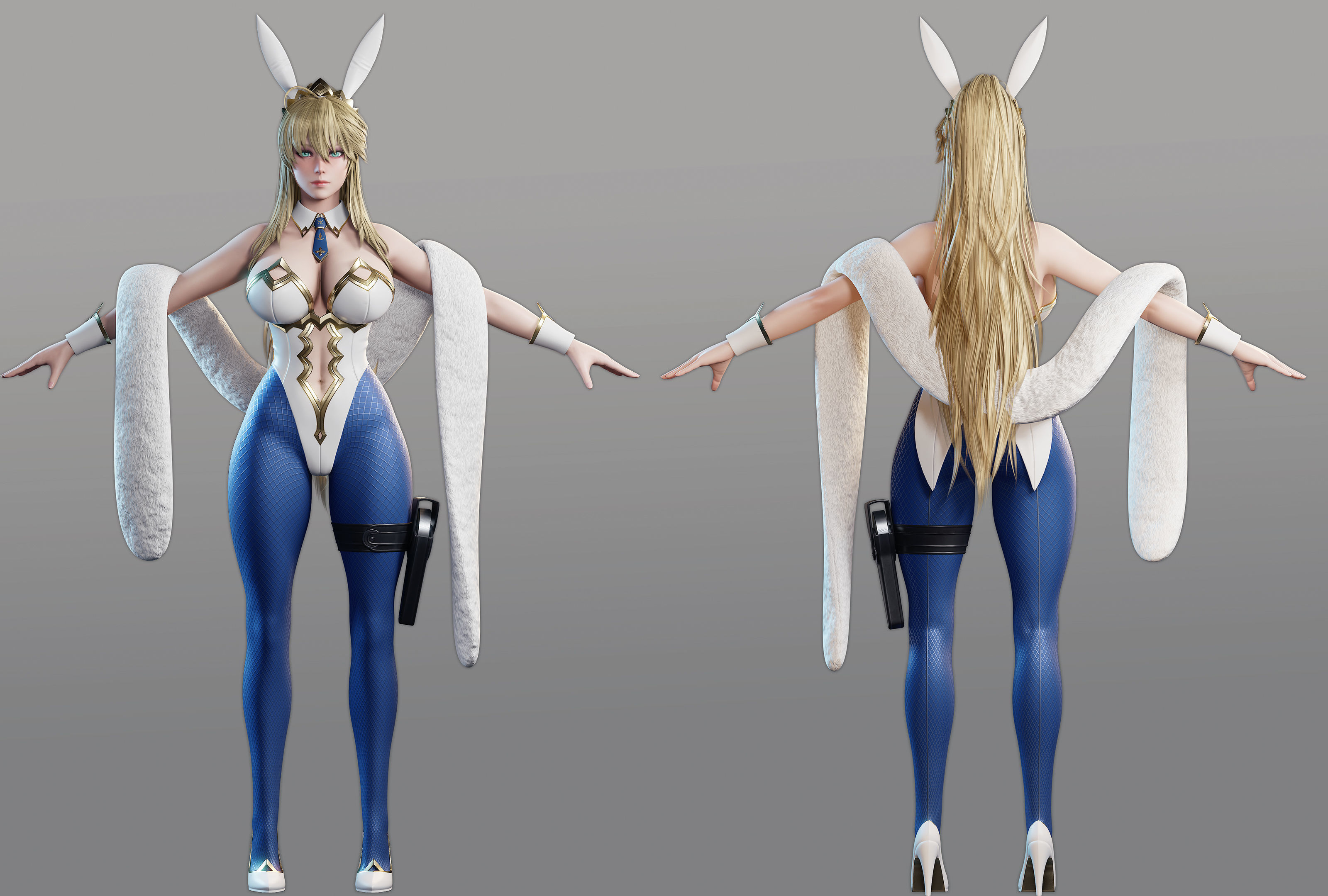Artoria Pendragon Lancer - Game Ready Low-poly 3D model_15