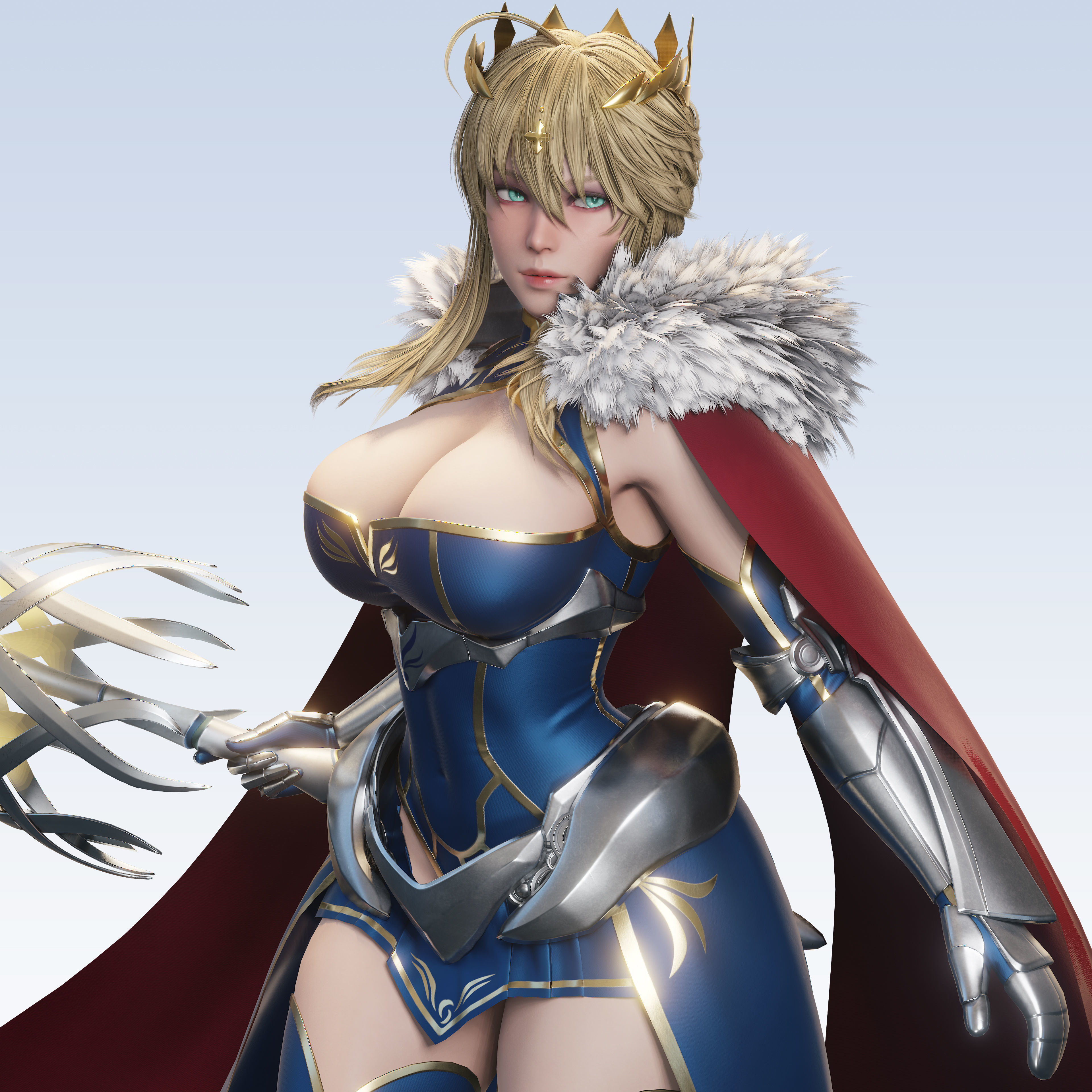Artoria Pendragon Lancer - Game Ready Low-poly 3D model_5