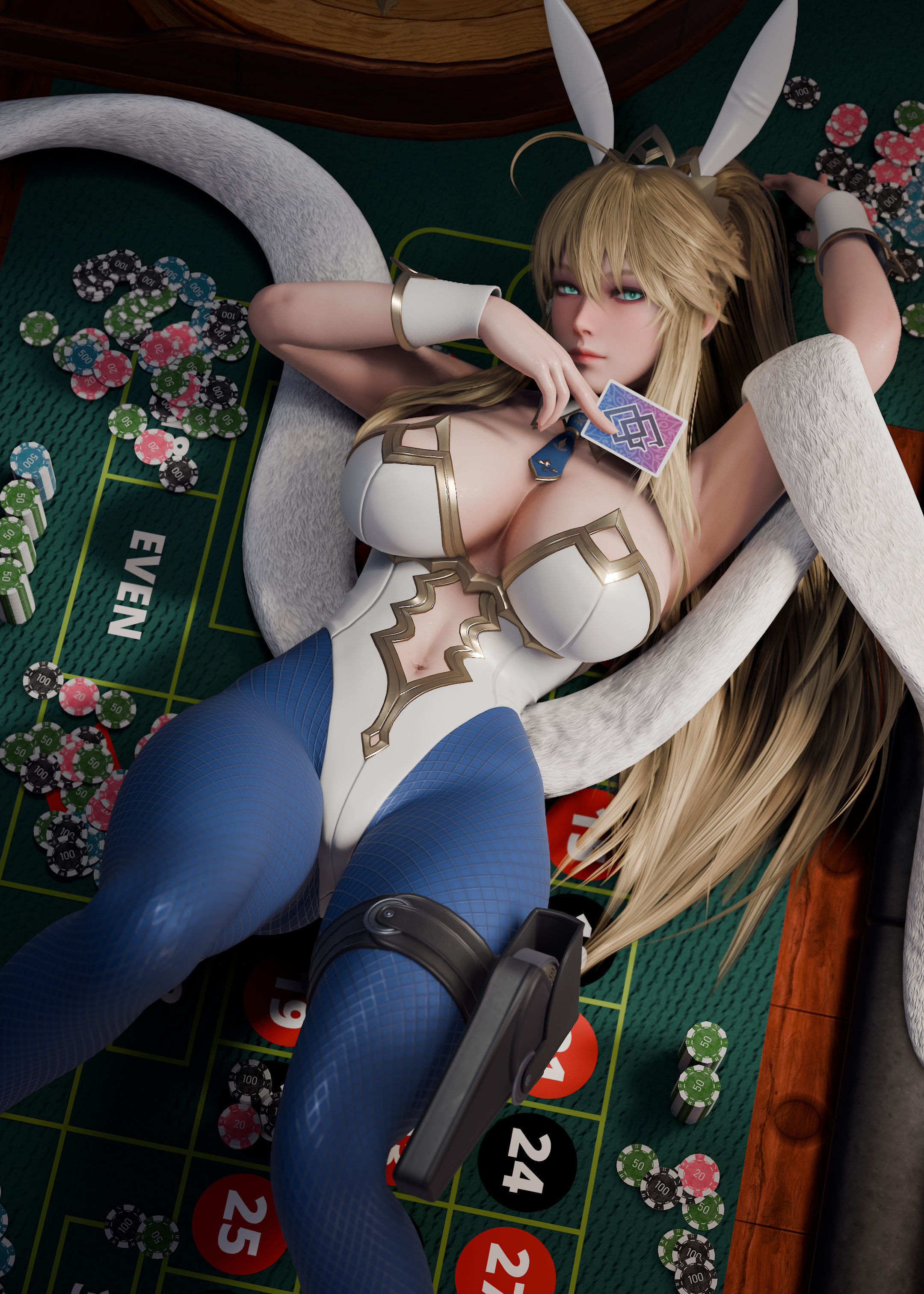 Artoria Pendragon Lancer - Game Ready Low-poly 3D model_30