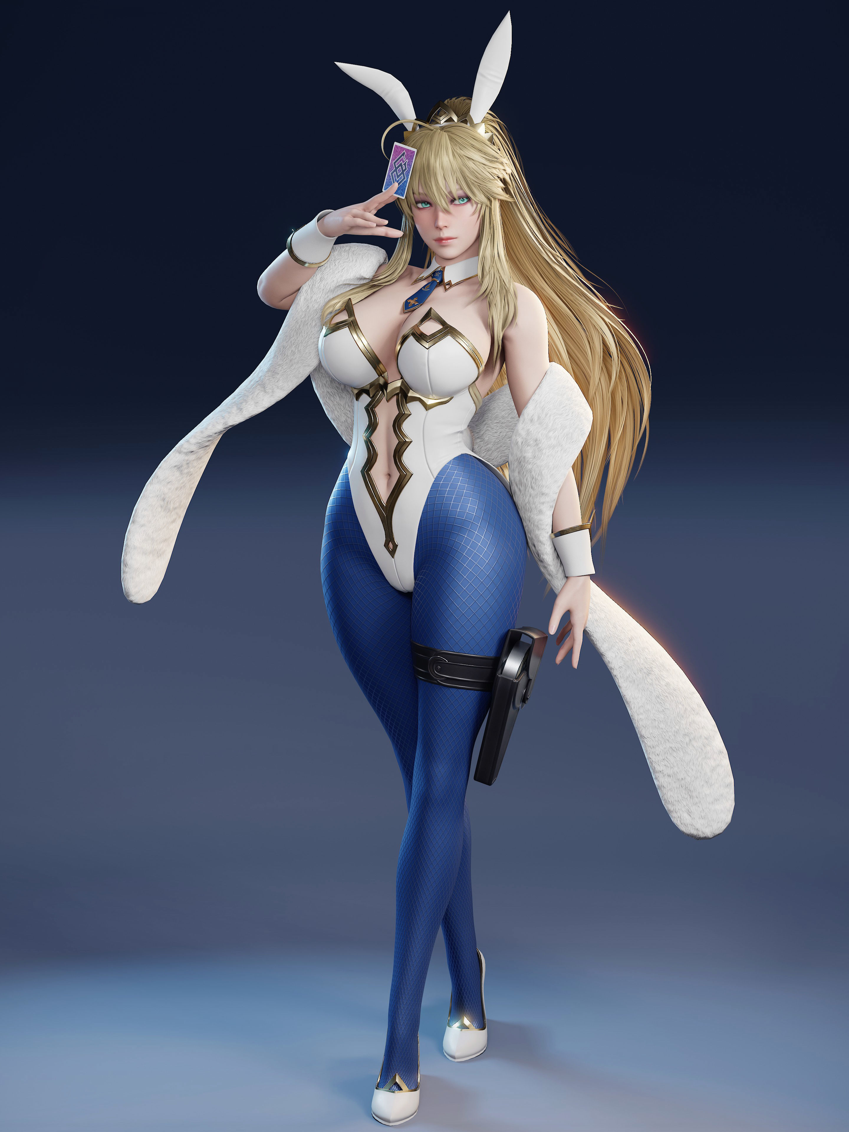 Artoria Pendragon Lancer - Game Ready Low-poly 3D model_14
