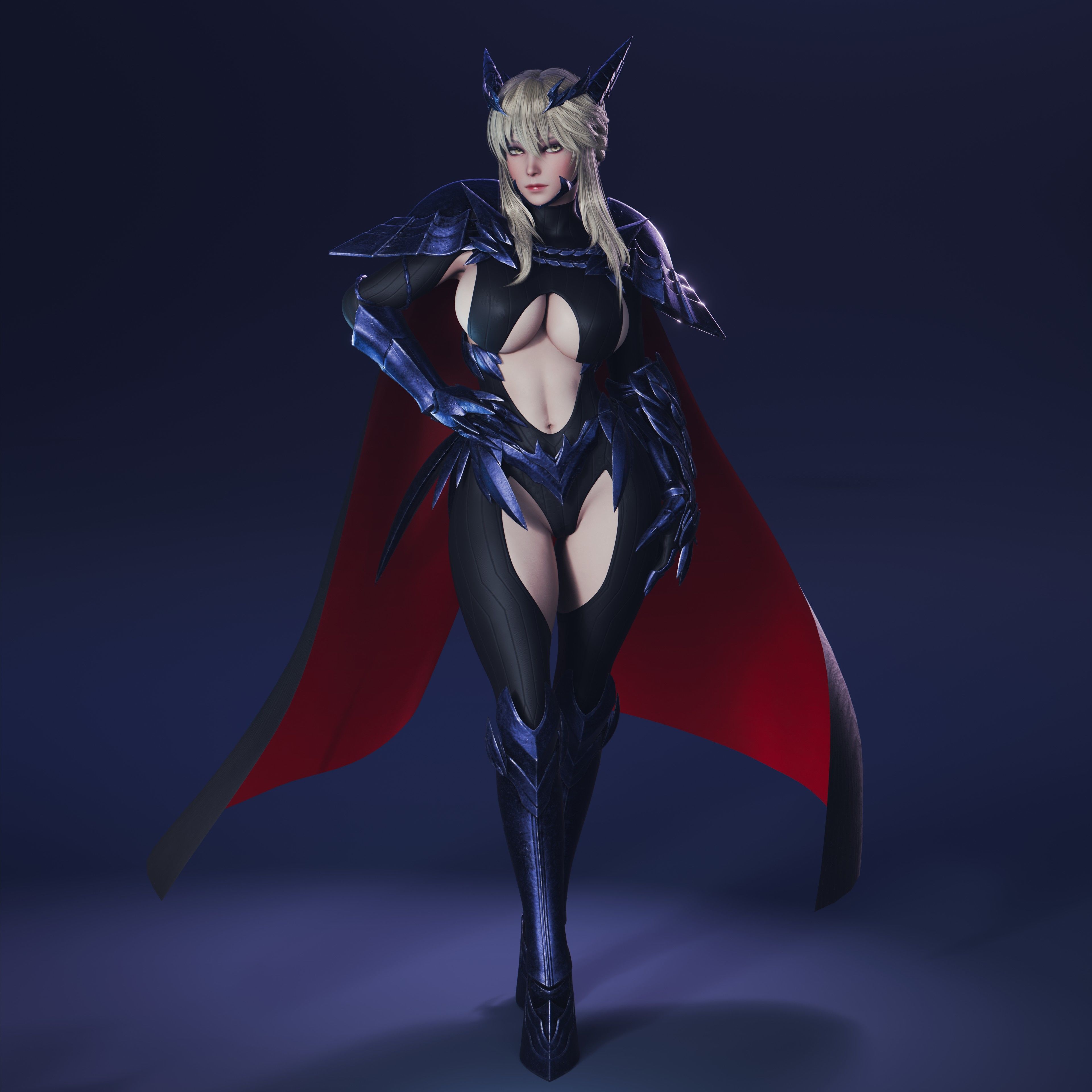 Artoria Pendragon Lancer - Game Ready Low-poly 3D model_16
