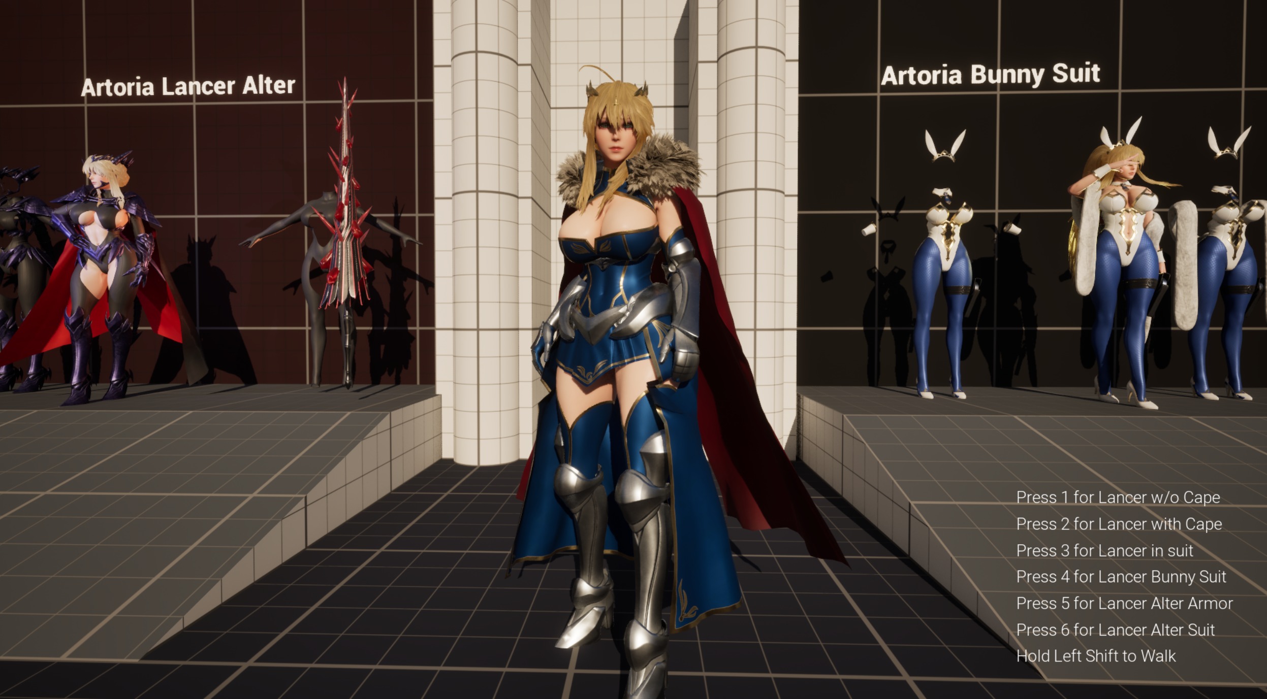 Artoria Pendragon Lancer - Game Ready Low-poly 3D model_24