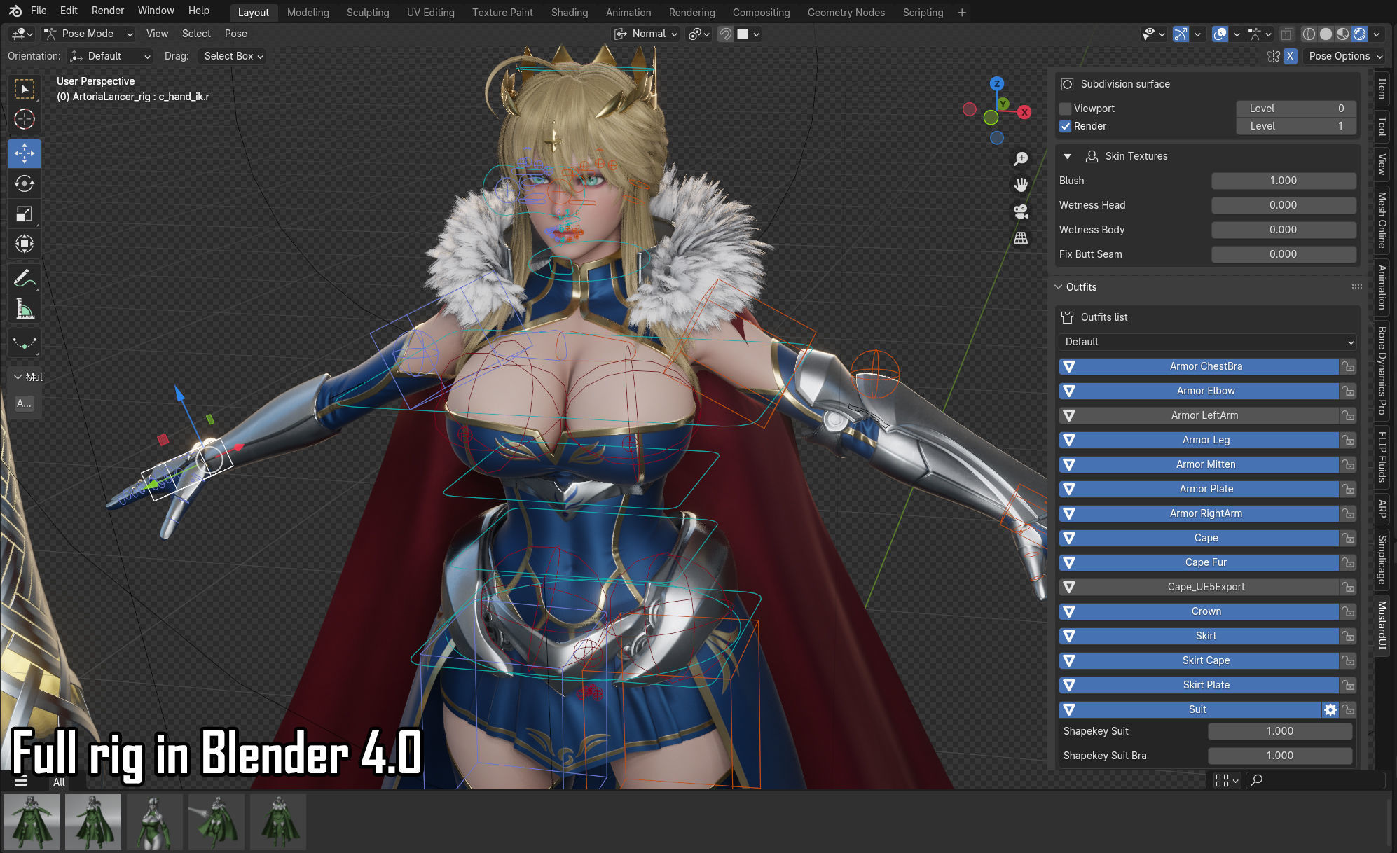 Artoria Pendragon Lancer - Game Ready Low-poly 3D model_21
