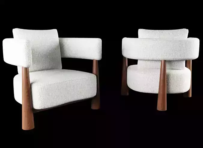 Pair of  bean shaped armchairs