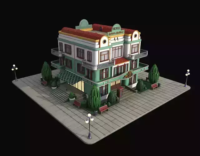 Model STYLIZED BUILDING - Hotel 3 3D model Model STYLIZED BUILDING - Hotel 3 3D model