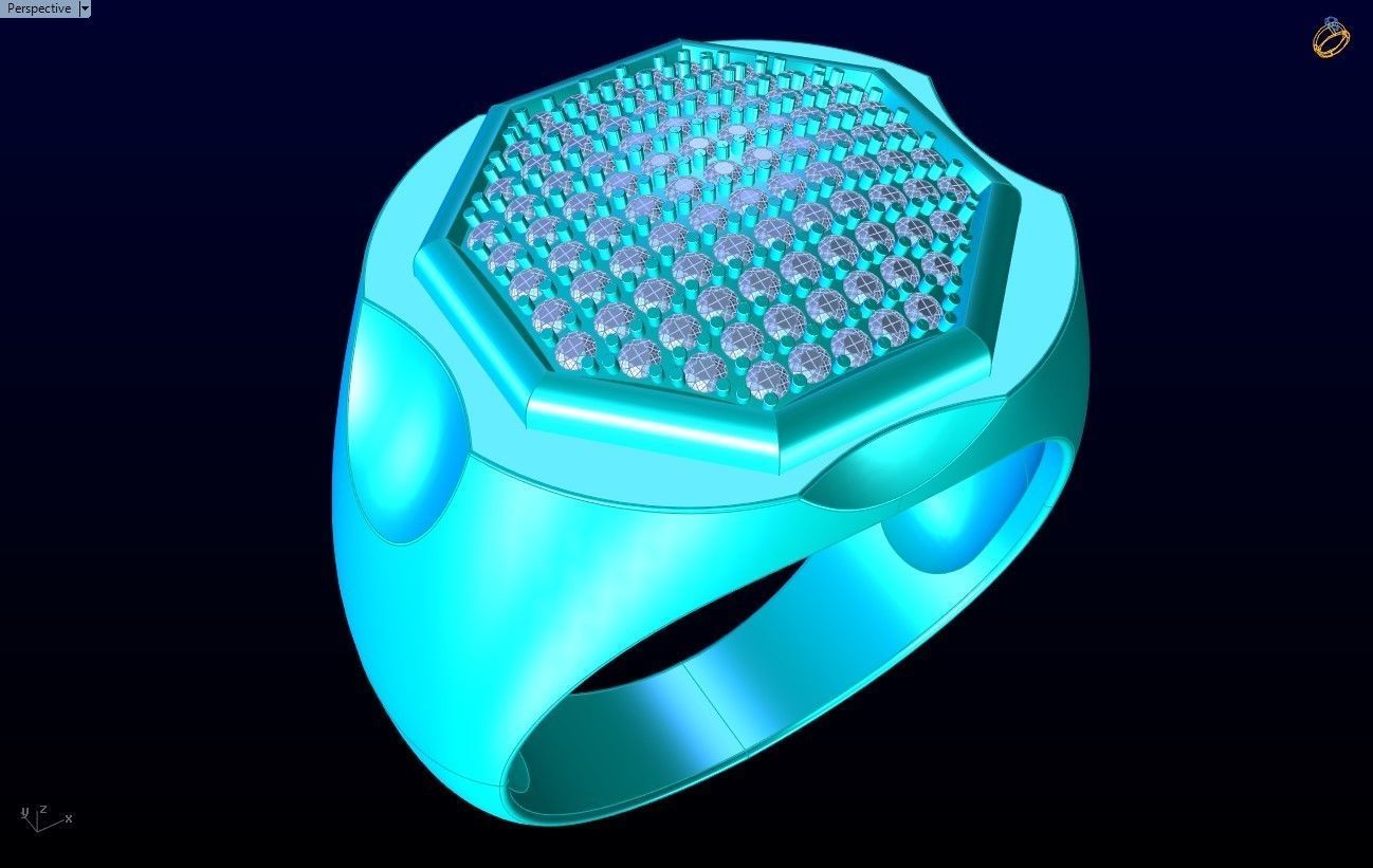 Diamond Ring - Mens Rings - N112042 3D print model_9