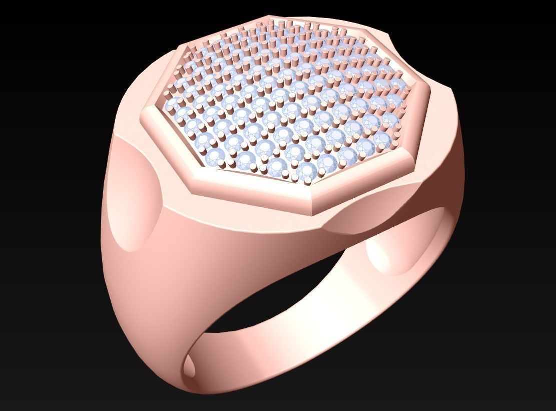Diamond Ring - Mens Rings - N112042 3D print model_1