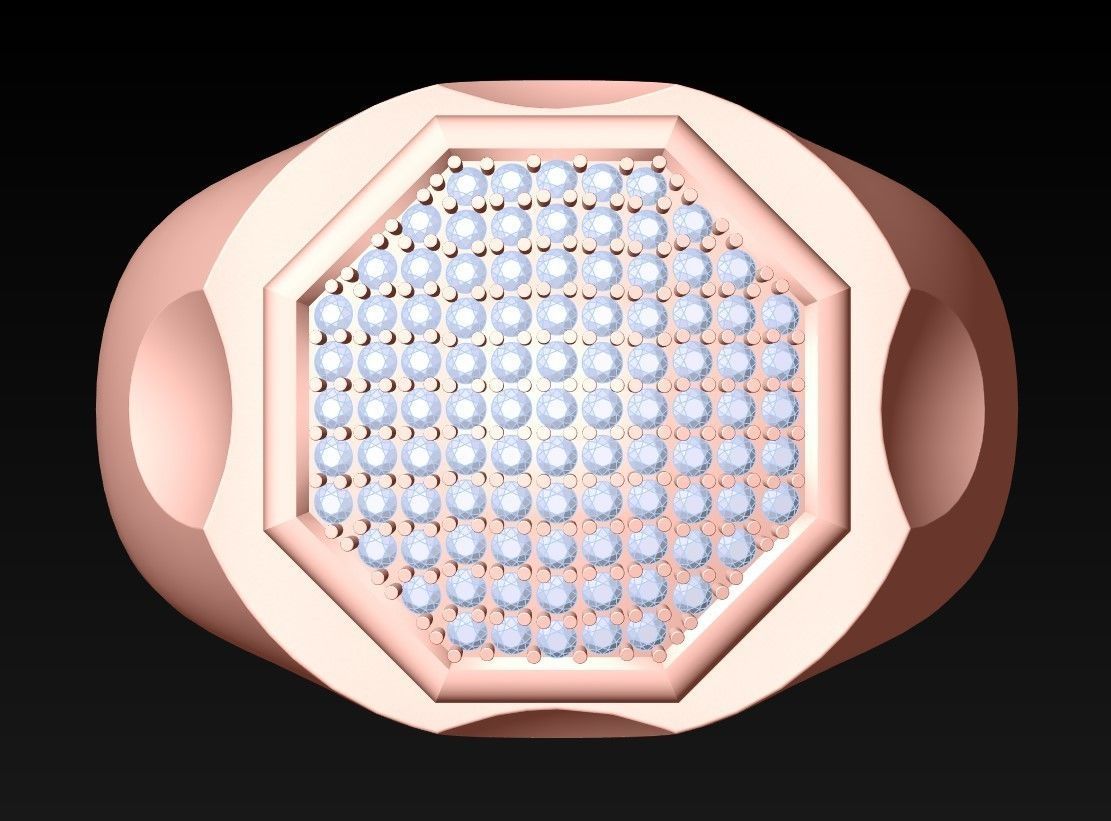 Diamond Ring - Mens Rings - N112042 3D print model_4