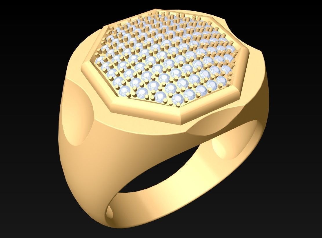 Diamond Ring - Mens Rings - N112042 3D print model_2
