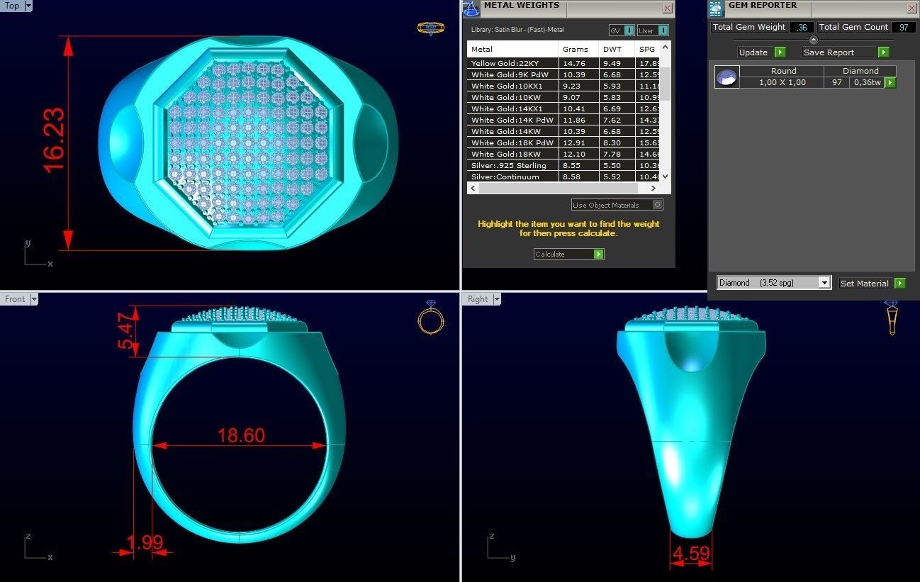 Diamond Ring - Mens Rings - N112042 3D print model_7