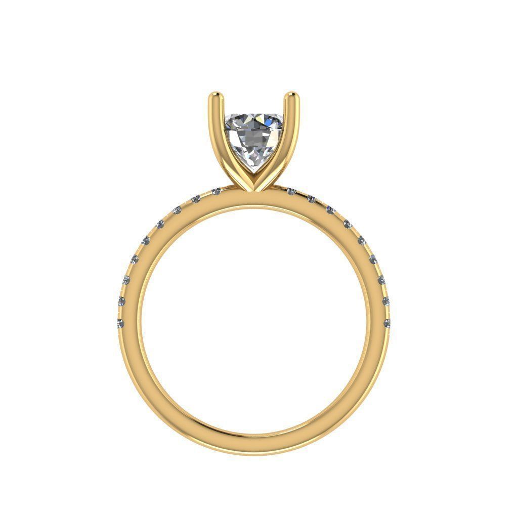 Diamond solitaire ring 3D print model_1