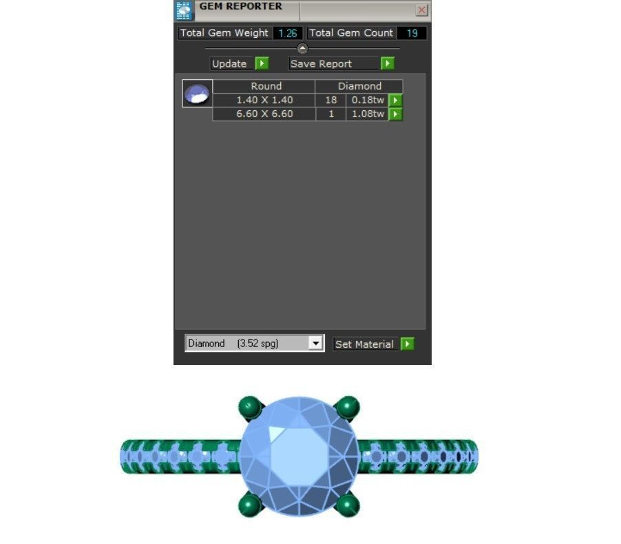 Diamond solitaire ring 3D print model_6