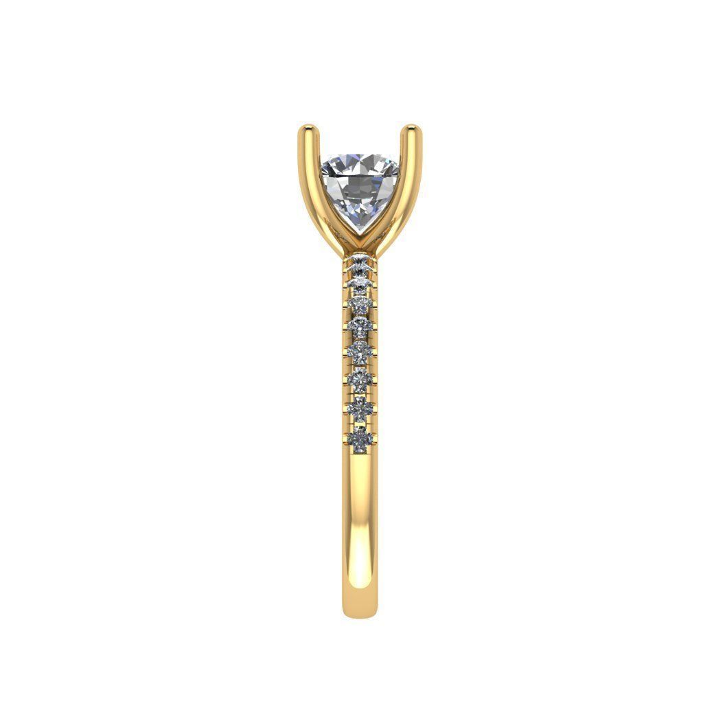 Diamond solitaire ring 3D print model_2