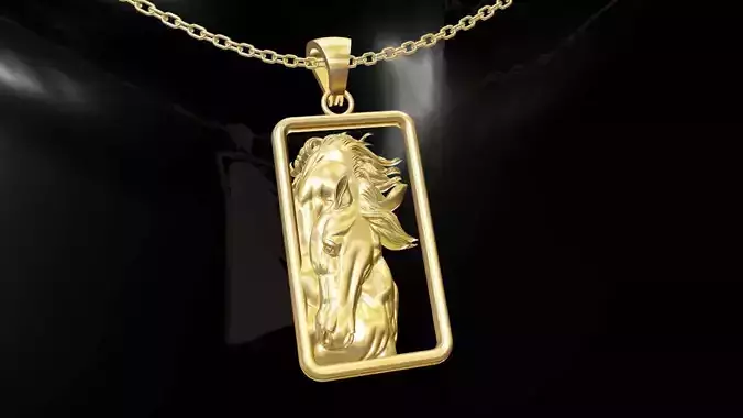 Horse Head gold pendant jewelry