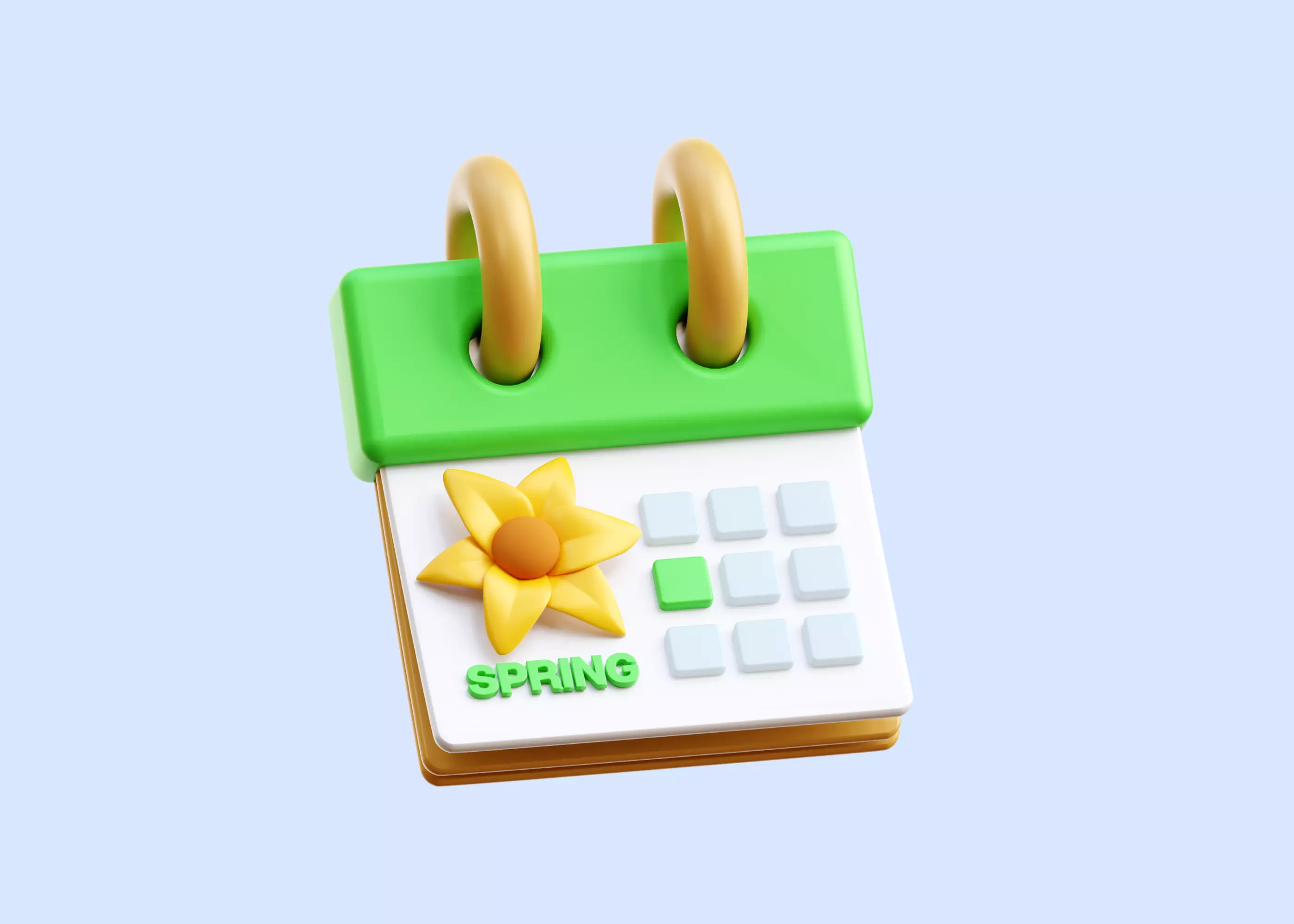 Spring Season 3D Illustration Low-poly 3D model
