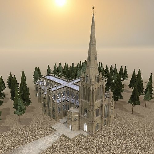 St Mary Redcliffe Church Low-poly 3D model