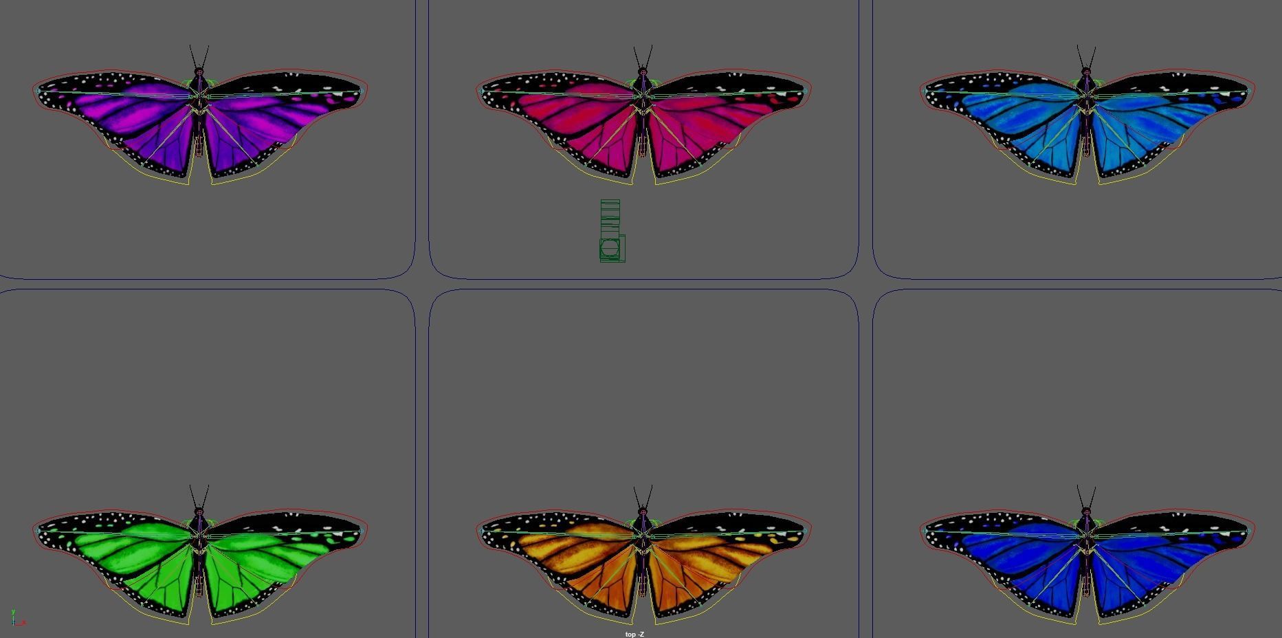 Low poly Butterfly Low-poly 3D model_6