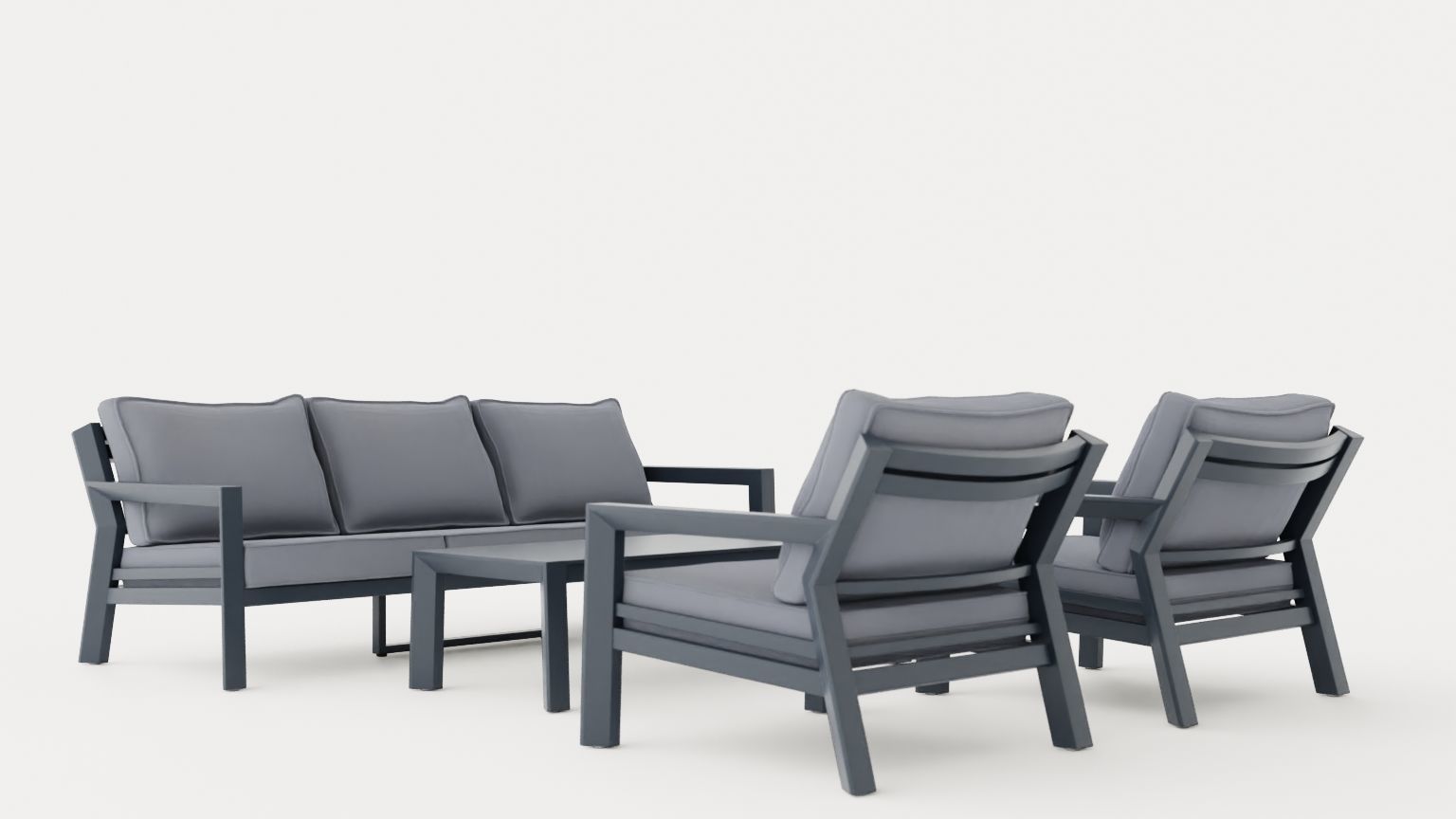 Lycke sofa set Low-poly 3D model_1