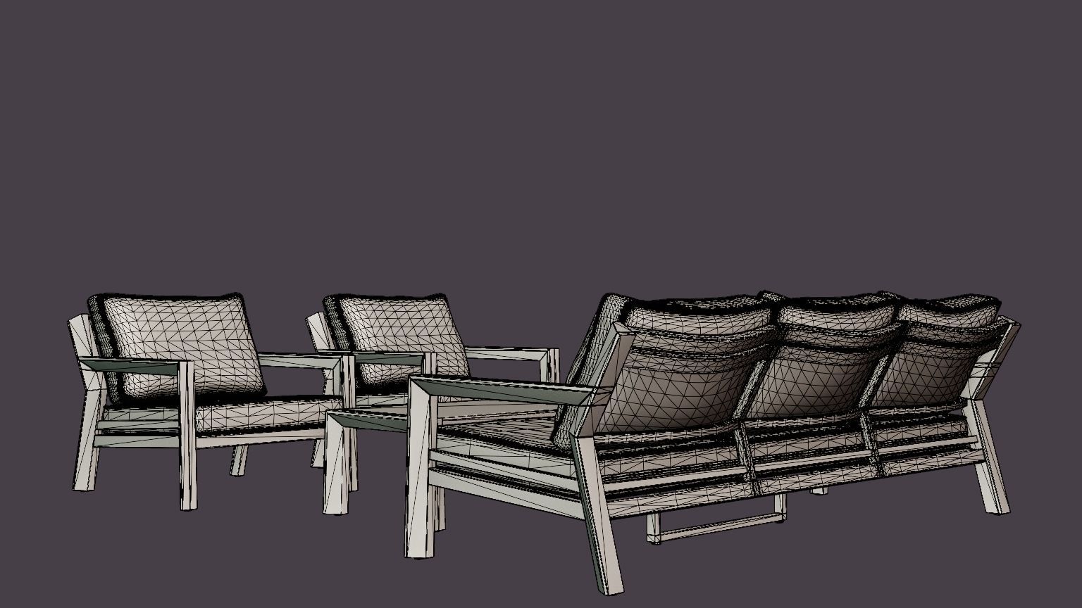 Lycke sofa set Low-poly 3D model_6