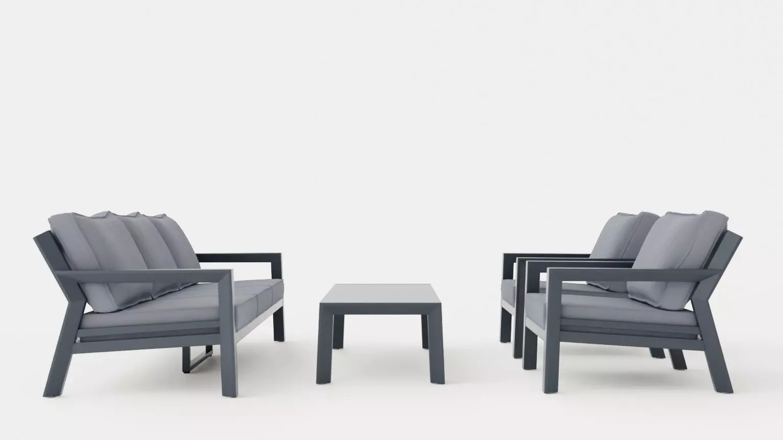 Lycke sofa set Low-poly 3D model_0