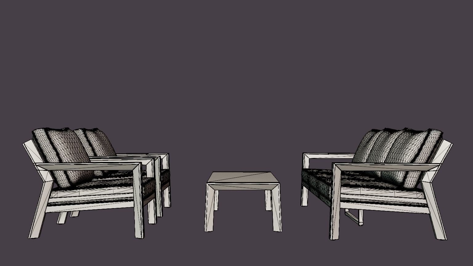 Lycke sofa set Low-poly 3D model_7