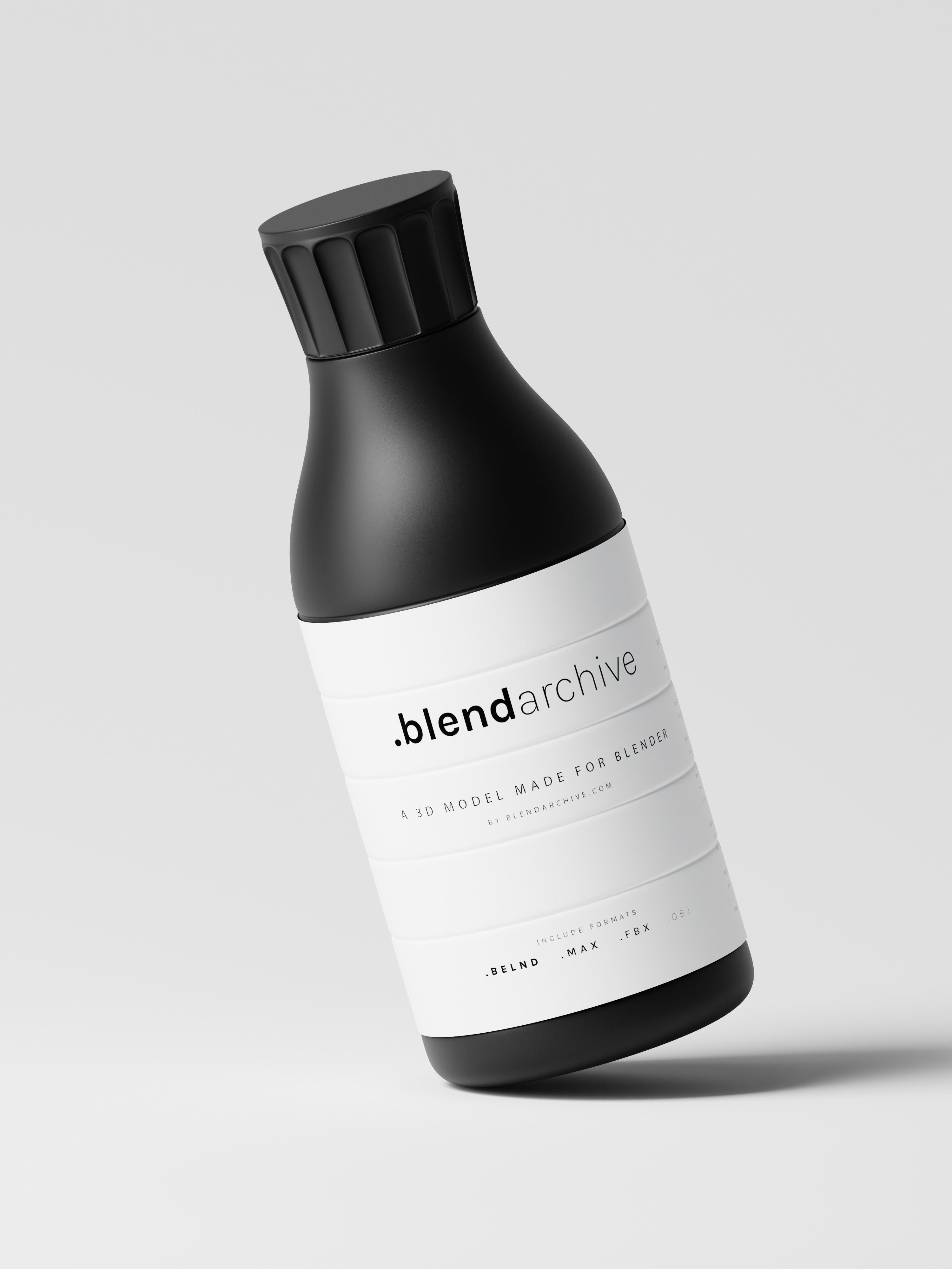 Black Cosmetic Bottle 3D Model Low-poly 3D model_5