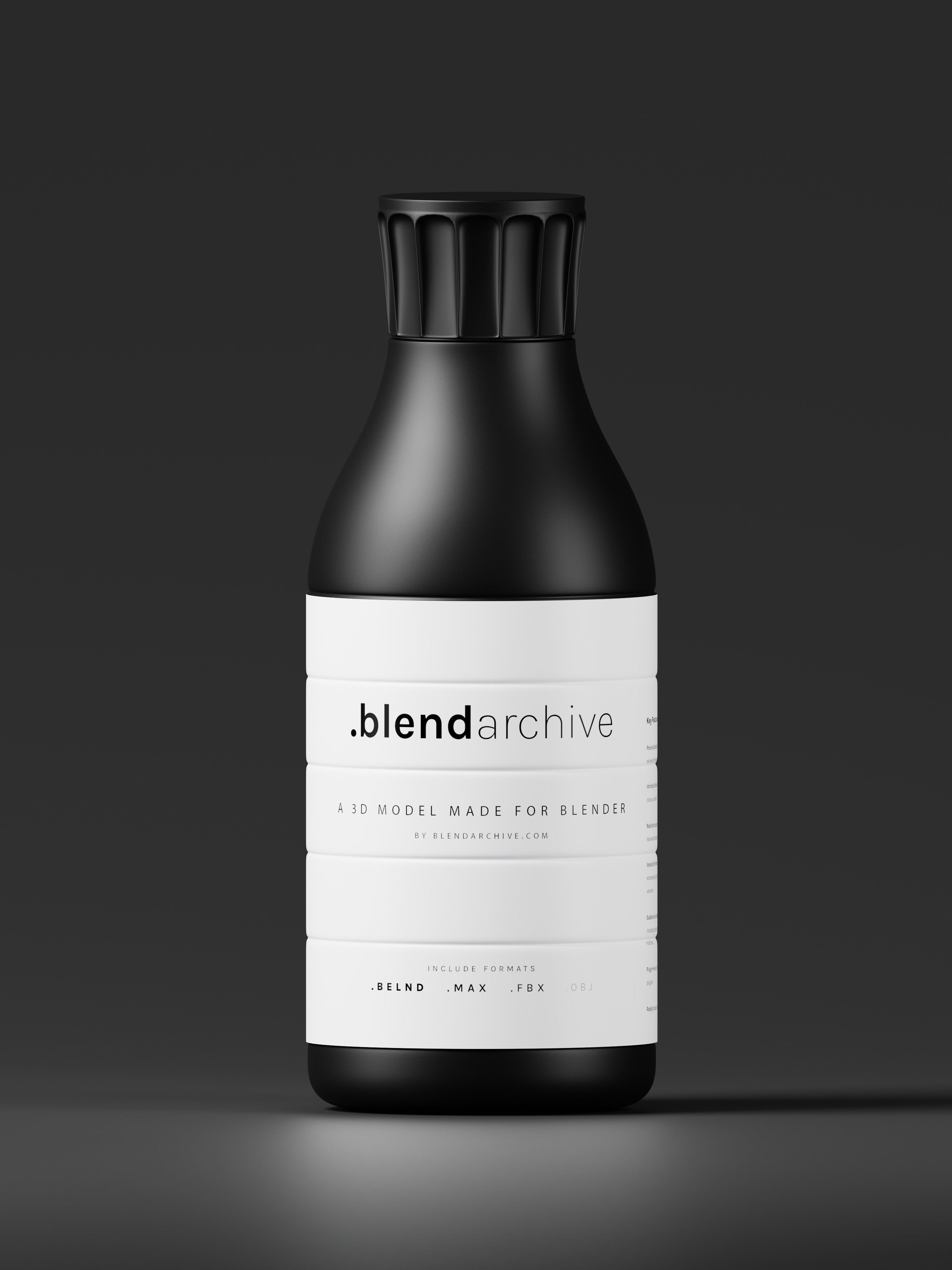Black Cosmetic Bottle 3D Model Low-poly 3D model_8