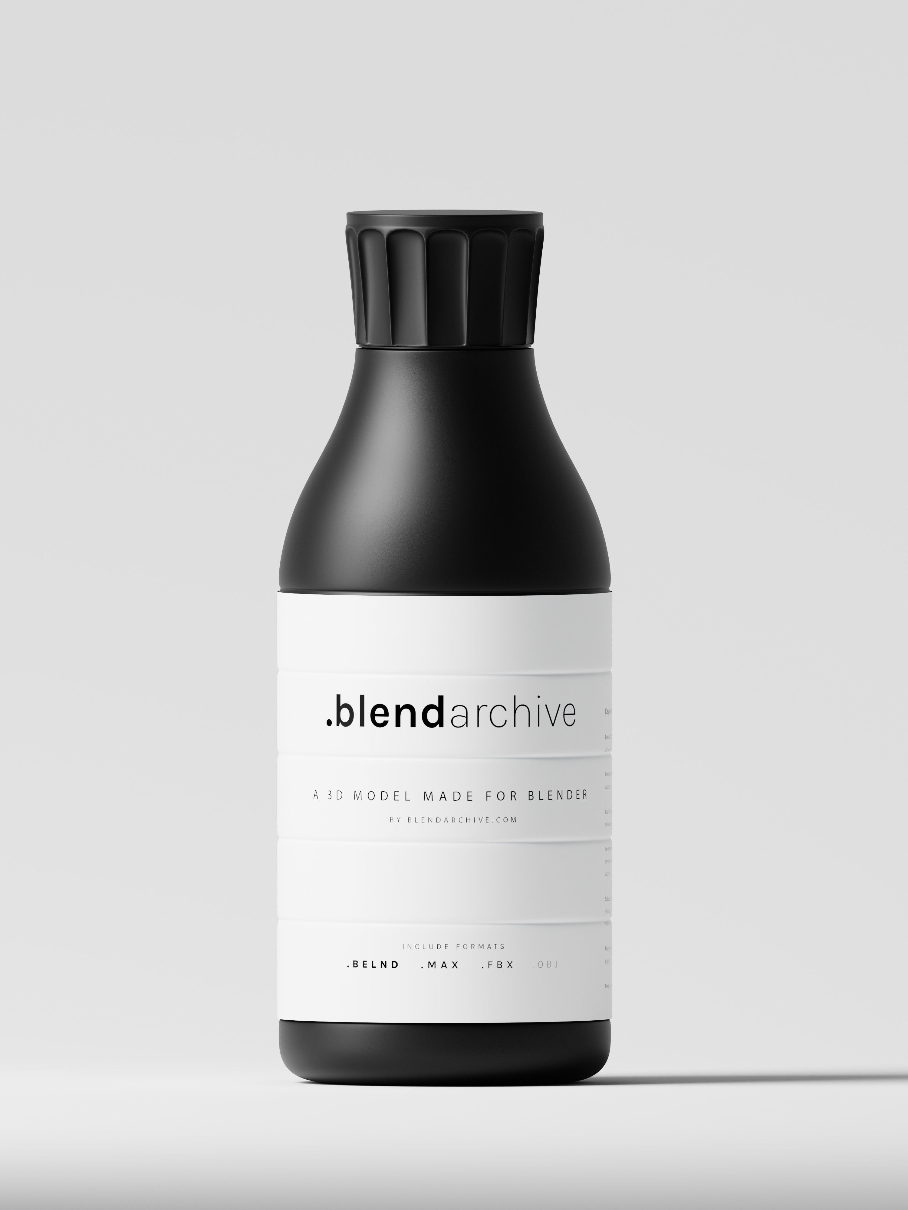 Black Cosmetic Bottle 3D Model Low-poly 3D model_1