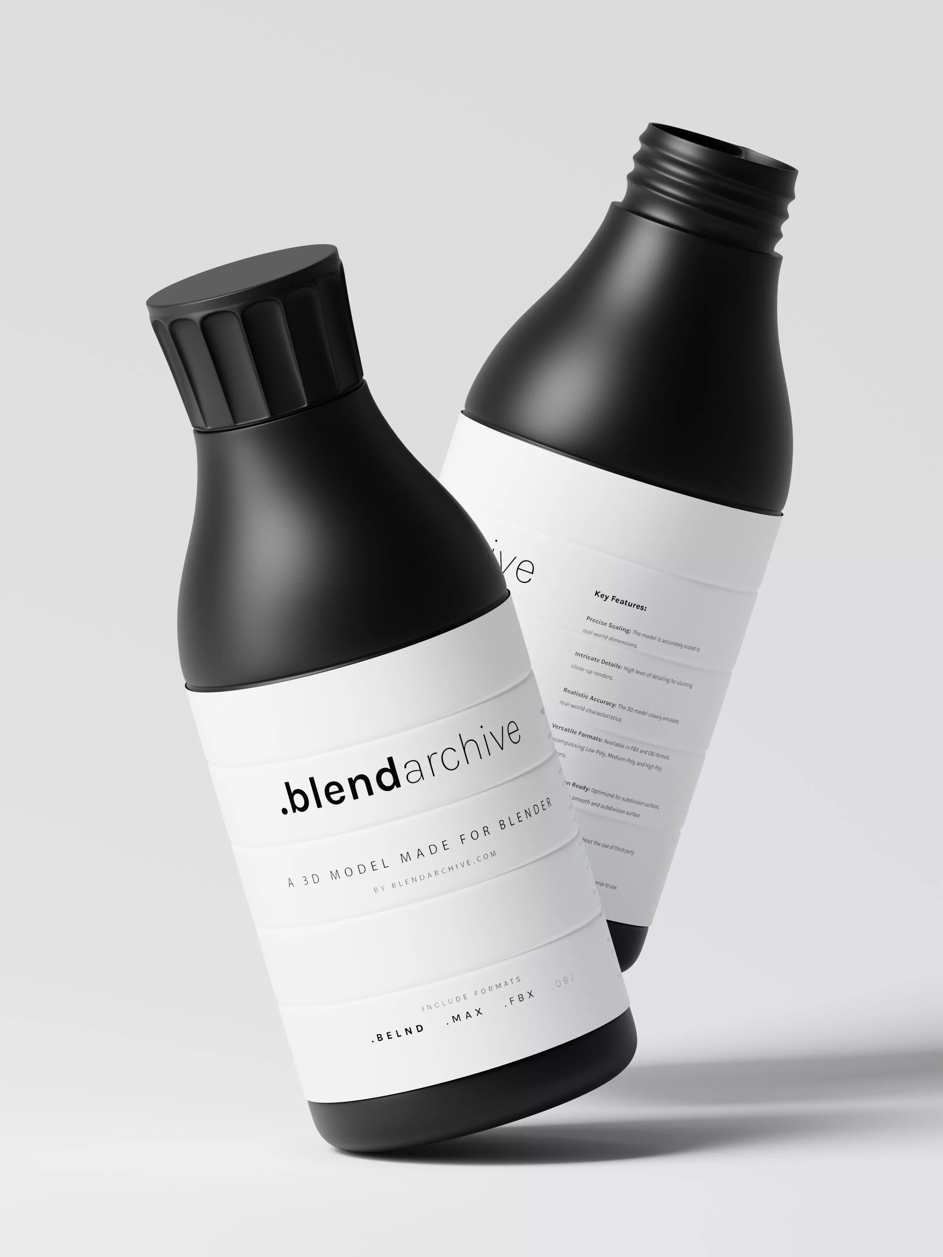 Black Cosmetic Bottle 3D Model Low-poly 3D model_0