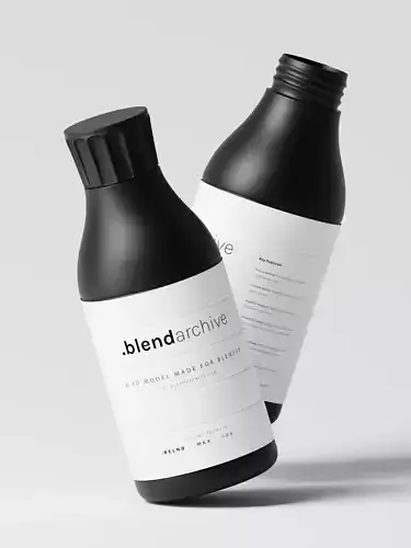 Black Cosmetic Bottle 3D Model