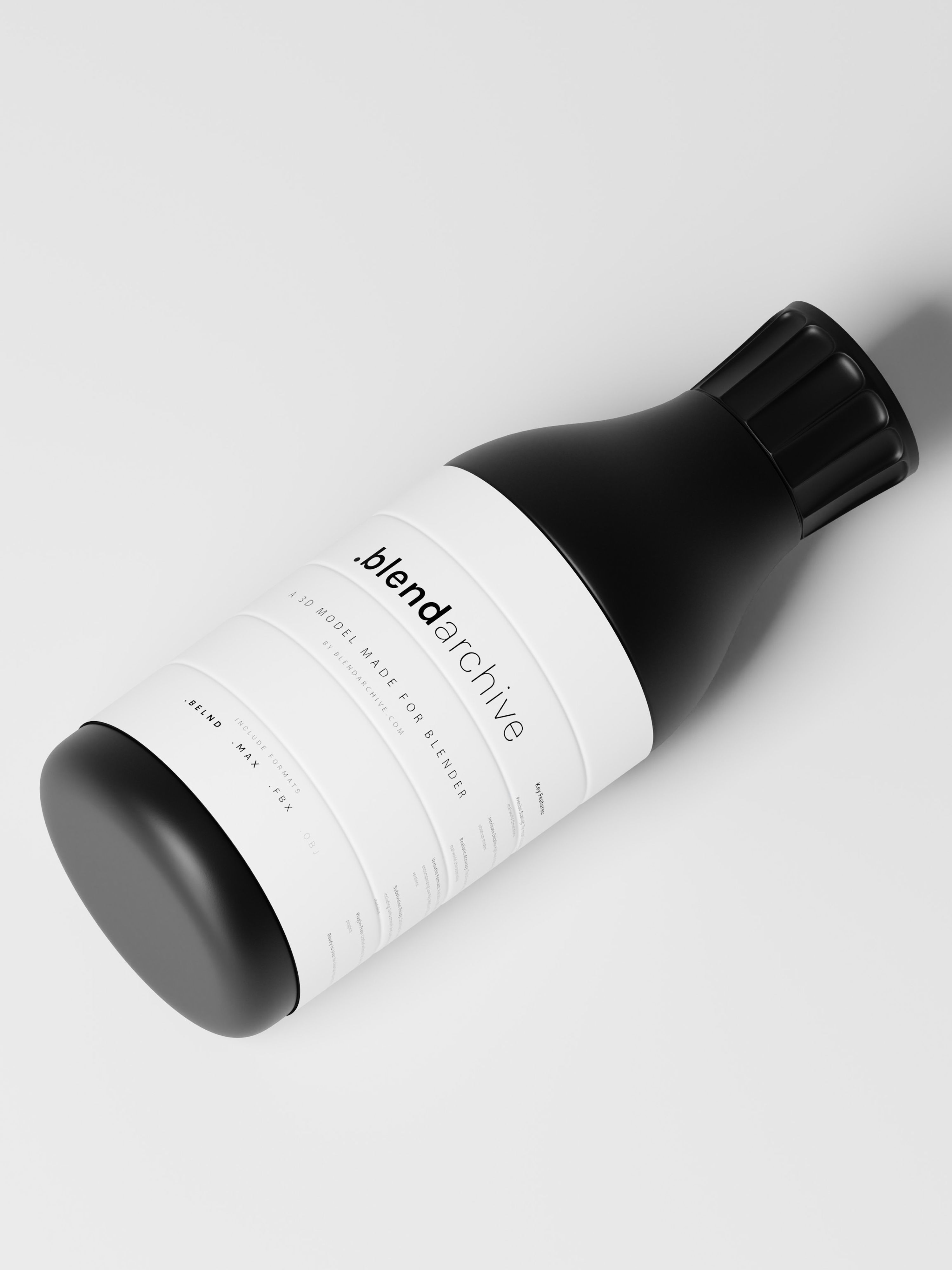 Black Cosmetic Bottle 3D Model Low-poly 3D model_4